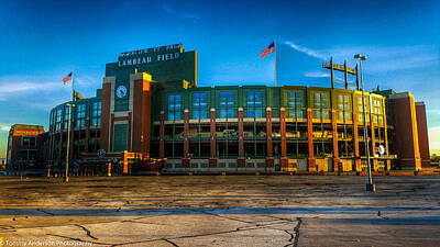 Football Royalty Free Images - End of the Day at Lambeau Field Royalty-Free Image by Tommy Anderson
