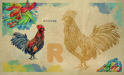 Drawings Royalty Free Images - English alphabet , Rooster  Royalty-Free Image by Ariadna De Raadt