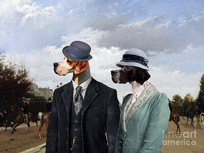 Civil War Art Rights Managed Images - English Pointer - Pointer Art Canvas Print - The Avenue Royalty-Free Image by Sandra Sij