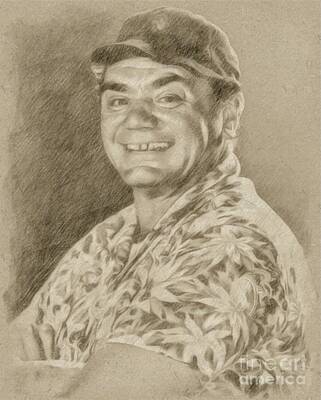 Fantasy Drawings - Ernest Borgnine Hollywood Actor by Esoterica Art Agency