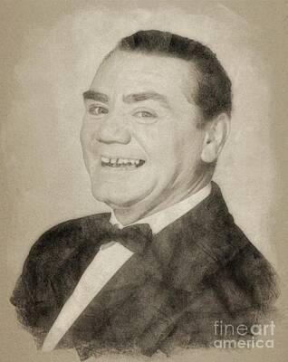Musicians Drawings Royalty Free Images - Ernest Borgnine Hollywood Actor Royalty-Free Image by Esoterica Art Agency