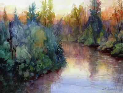 Paintings - Evening on the Willamette by Steve Henderson