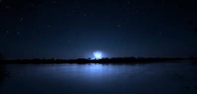 Mark Andrew Thomas Rights Managed Images - Everglades Winter Moon Royalty-Free Image by Mark Andrew Thomas
