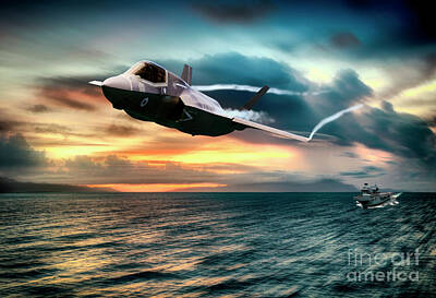 Transportation Digital Art - F35 Lightning Launch by Airpower Art