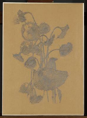 Sunflowers Paintings - Faded sunflowers, Dick Ket, 1912 - 1940 by Celestial Images
