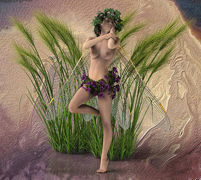 Nudes Digital Art - Fairy wheat by Joaquin Abella