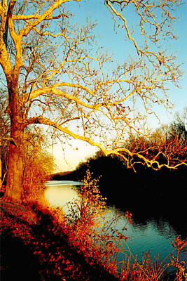 Abstract Landscape Photos - Fall at the Raritan River in New Jersey by Alexandra Till