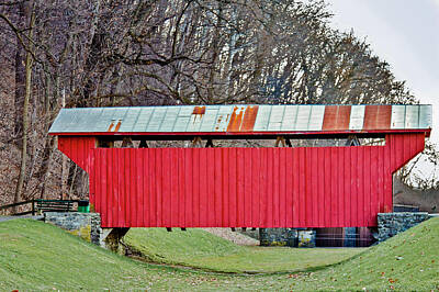 Music Royalty-Free and Rights-Managed Images - Feedwire Road Covered Bridge by Jack R Perry