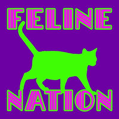 United States Map Designs - Feline Nation by David G Paul