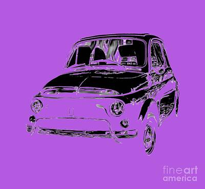Royalty-Free and Rights-Managed Images - Fiat 500 2 Tee by Edward Fielding