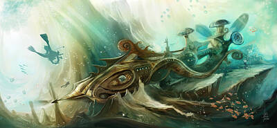 Recently Sold - Steampunk Paintings - Finding Nemo by Luis Peres