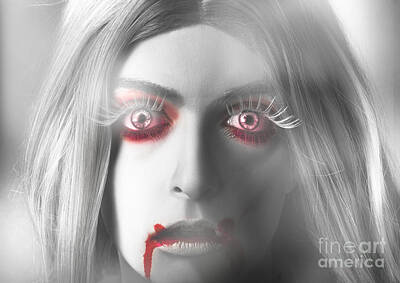 Minimalist Movie Posters 2 - Fine art horror. Beautiful blond vampire girl by Jorgo Photography
