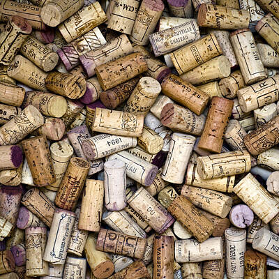 Wine Photos - Fine Wine Corks Square by Frank Tschakert