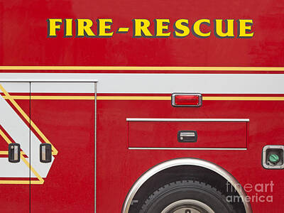 Black And White Line Drawings - Fire - Rescue by Ann Horn