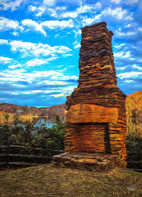 Impressionism Digital Art - Fireplace at Morgan Falls by Daniel Eskridge