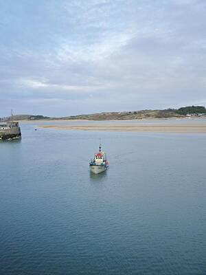 Water Droplets Sharon Johnstone - Fishing Boat Coming Home To Padstow Cornwall by Richard Brookes