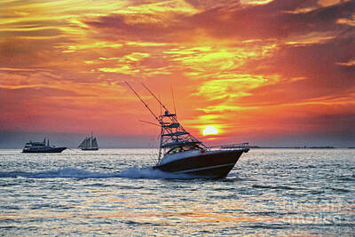 Jazz Collection - Fishing Boat Key West Sunset by Catherine Sherman