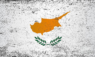Minimalist Movie Posters 2 Rights Managed Images - Flag of Cyprus Grunge Royalty-Free Image by Bigalbaloo Stock
