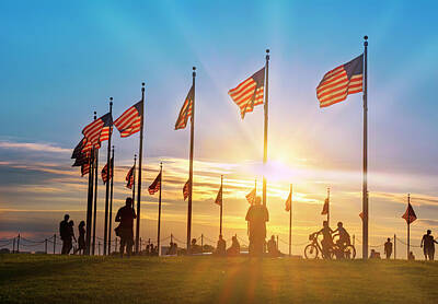 Little Mosters - Flags at Washington Memorial by Rima Biswas