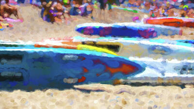 Athletes Digital Art - Flaming Kayak Watercolor 1 by Scott Campbell