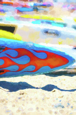 Athletes Digital Art - Flaming Kayak Watercolor 4   by Scott Campbell