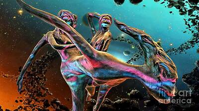 Science Fiction Digital Art - Floating In The Universe by Ian Gledhill