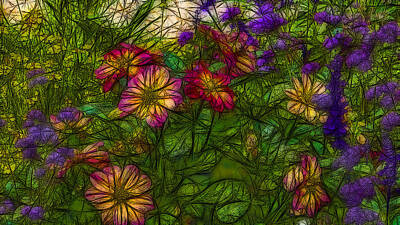 Florals Digital Art - Floral 2 by Jean-Marc Lacombe