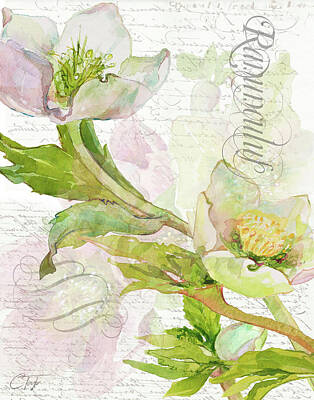 Floral Mixed Media - Floral Lettres Damour 11 by Colleen Taylor