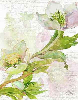 Florals Mixed Media - Floral Lettres dAmour by Colleen Taylor