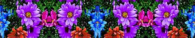 Floral Paintings - Floral Reflective Pano by Bruce Nutting