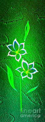Lilies Royalty-Free and Rights-Managed Images - Flowermagic 9 Lily by Walter Zettl