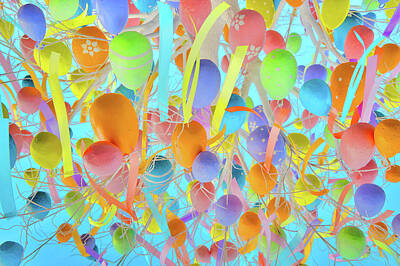 Travel Pics Digital Art Royalty Free Images - Flying Eggs. Textures. Royalty-Free Image by Andy i Za