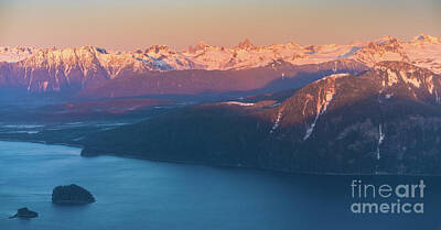 Patriotic Signs - Flying Past the Coast Range and Devils Thumb at Dusk by Mike Reid