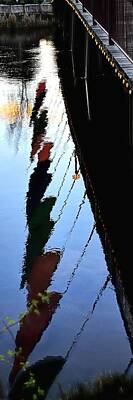 Jerry Sodorff Royalty-Free and Rights-Managed Images - Foot Bridge Reflections 487 by Jerry Sodorff