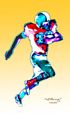  Digital Art - Football Runner Jgibney 5-26-2011 by The MUSEUM Artist Series jGibney