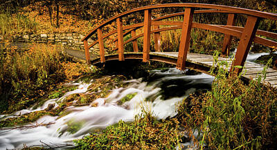Nighttime Street Photography - Footbridge at Cascade Springs.  Wasatch Mountains, Utah by TL Mair