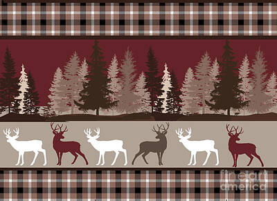 Ps I Love You - Forest Deer Lodge Plaid by Mindy Sommers