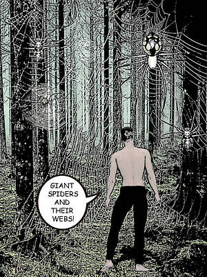 Comics Royalty-Free and Rights-Managed Images - Forest Scene Comic Illustration 1 by Barroa Artworks
