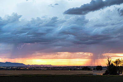 James Bo Insogna Royalty-Free and Rights-Managed Images - Fort Collins Colorado Sunset Lightning Storm by James BO Insogna