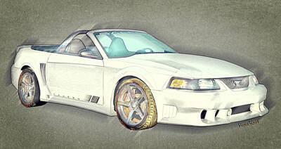 Botanical Farmhouse - Fourth Generation Mustang Saleen Rag Top Colour Sketch by Chas Sinklier