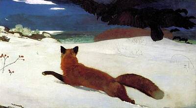 Mammals Royalty-Free and Rights-Managed Images - Fox Hunt by Winslow Homer