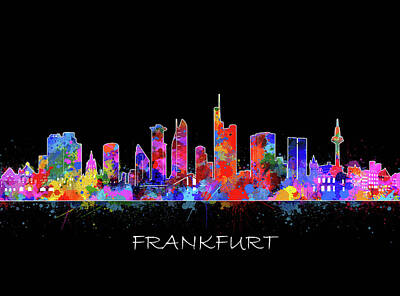 Abstract Skyline Royalty-Free and Rights-Managed Images - Frankfurt City Skyline Color by Bekim M