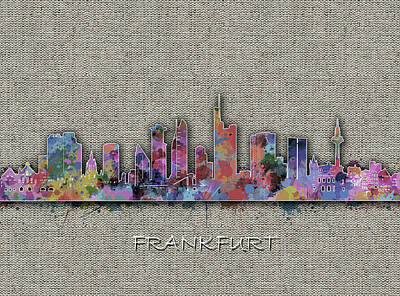 Abstract Skyline Royalty-Free and Rights-Managed Images - Frankfurt Skyline Vintage by Bekim M