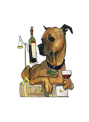 Recently Sold - Wine Drawings - French 3408 WINNIE by John LaFree
