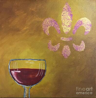 Wine Paintings - French Merlot by Buffy Heslin
