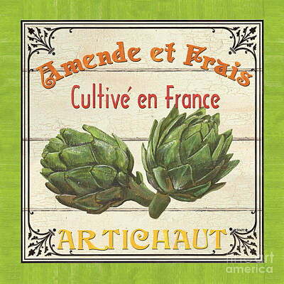 Food And Beverage Paintings - French Vegetable Sign 2 by Debbie DeWitt