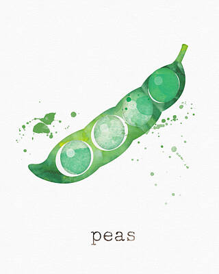 Food And Beverage Paintings - Fresh Peas by Linda Woods