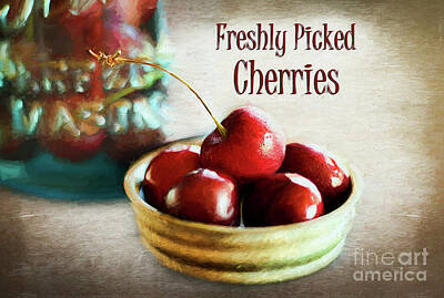 Fine Dining Royalty Free Images - Freshly Picked Cherries Royalty-Free Image by Darren Fisher