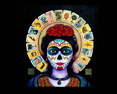 Roses Paintings - Frida Loteria by Candy Mayer