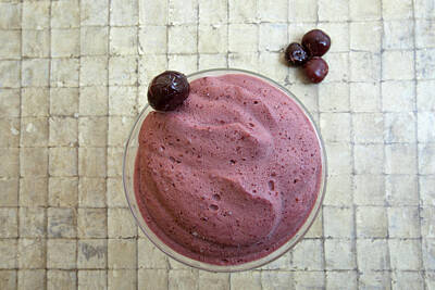 Martini Royalty Free Images - Frozen cherry fruit smoothie Royalty-Free Image by Karen Foley